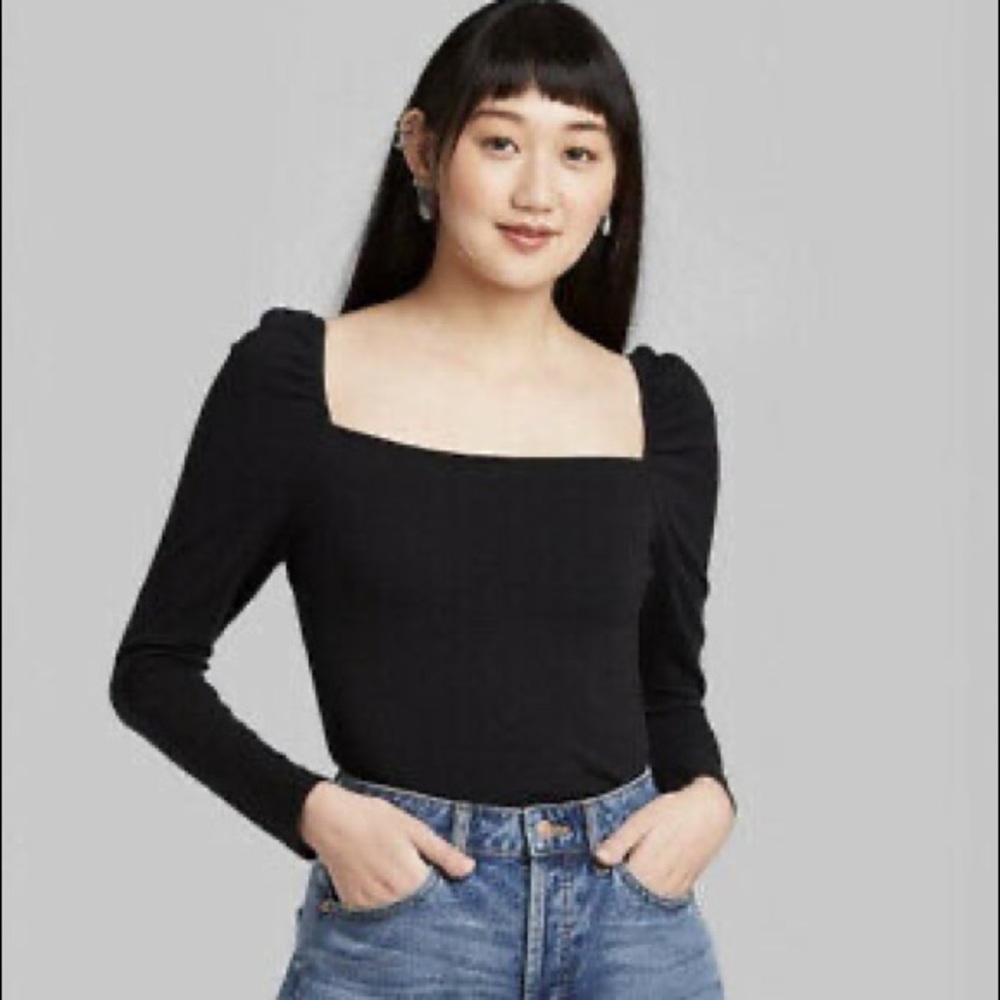 Wild Fable Square-Neck Long Sleeve Top
